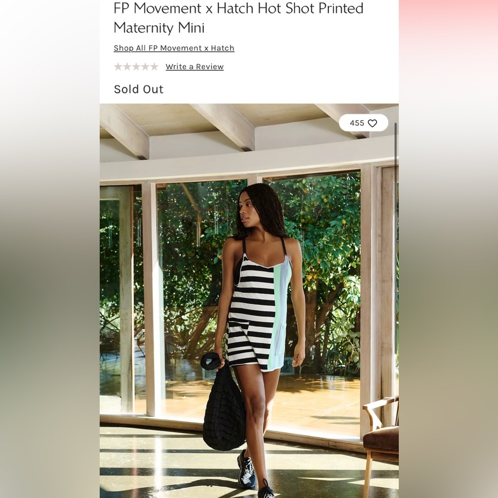 FP Movement x Hatch Black & White Striped Mini Dress with mint